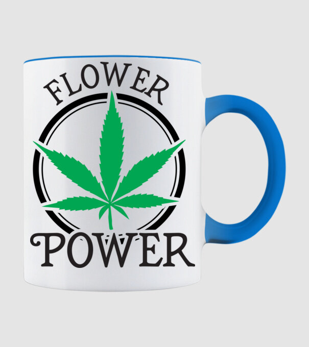 Flower power minta világoskék pólón