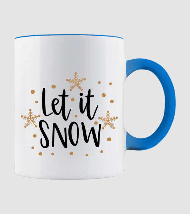 Let it Snow minta világoskék pólón