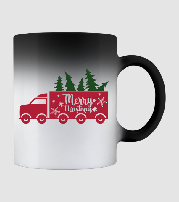 Christmas truck minta fekete pólón