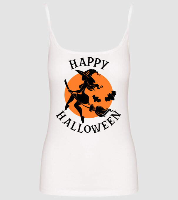 HAPPY HALLOWEEN WITCH minta fehér pólón
