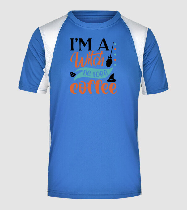 I am a witch before coffee minta királykék pólón