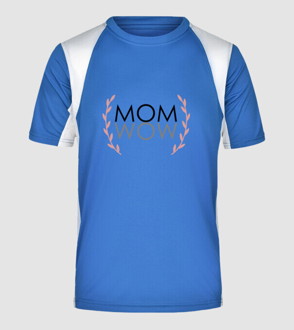 mom wow  minta királykék pólón
