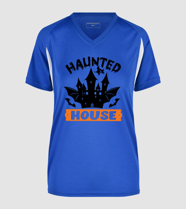 Haunted house minta királykék pólón