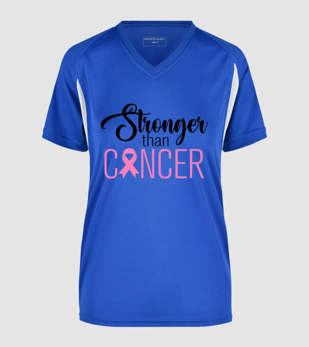 Stronger than Cancer minta királykék pólón