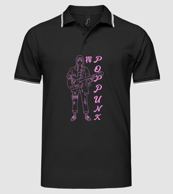 Pop Punk Hinata 5 minta fekete pólón