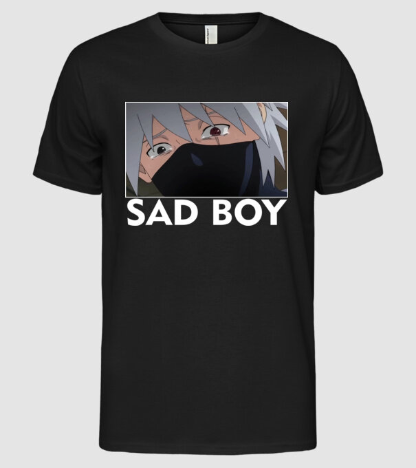 Sad boy Kakashi v2 minta fekete pólón