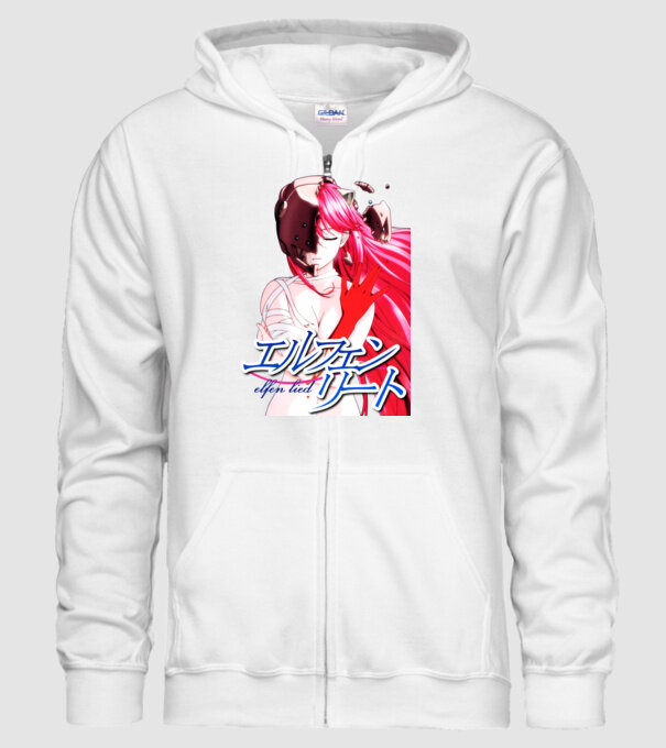 Elfen Lied minta fehér pólón