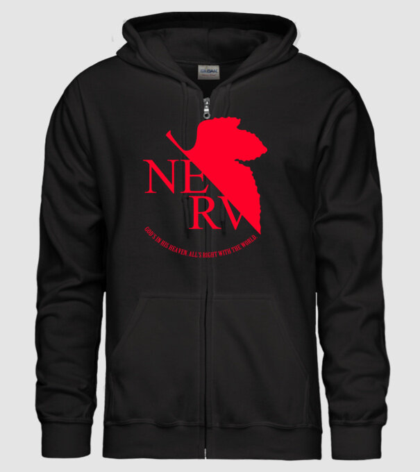 Neon Genesis Evangelion Nerv minta fekete pólón