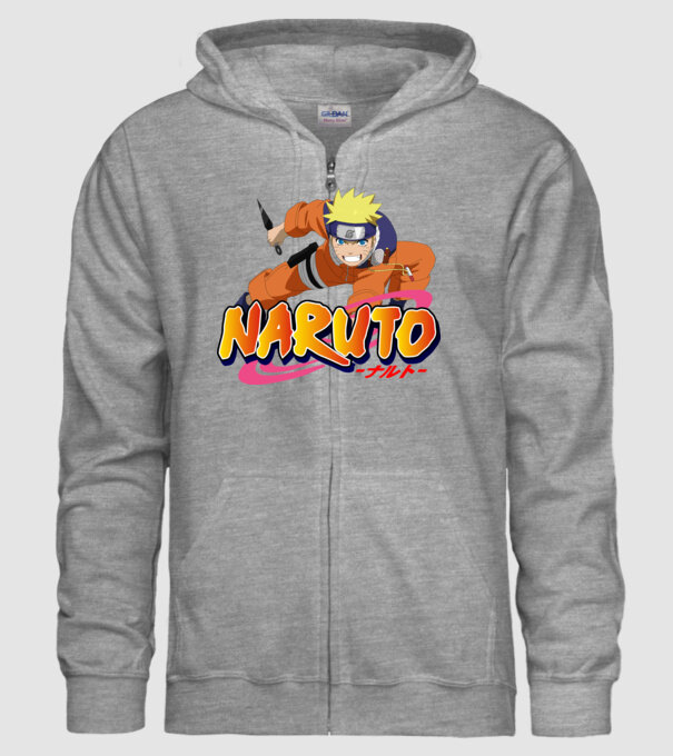 Naruto minta szürke pólón