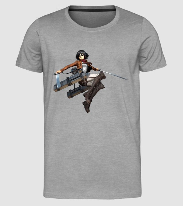 Attack On Titan Mikasa minta szürke pólón