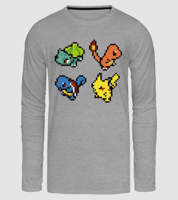 Pokemon minta szürke pólón