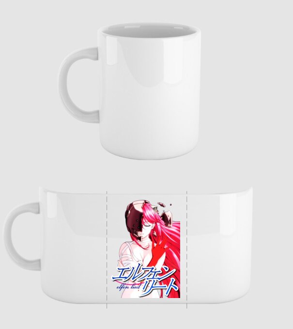 Elfen Lied minta fehér pólón