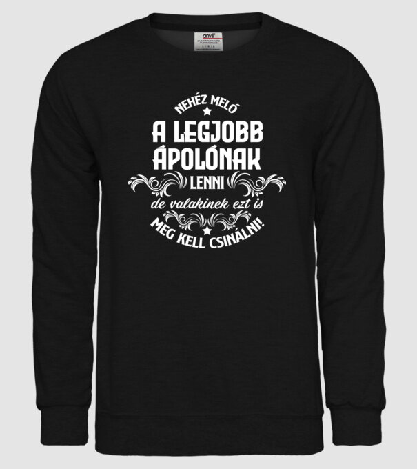 Nehéz meló az ÁPOLÓ minta fekete pólón