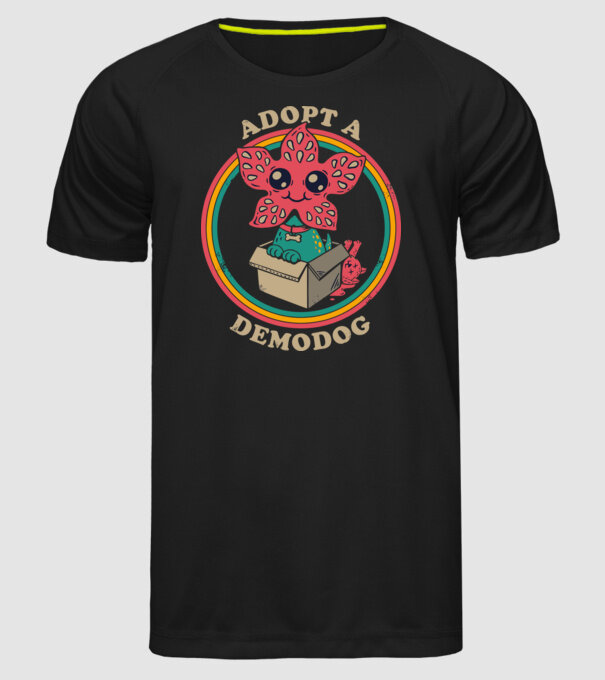 Adopt a demodog! minta fekete pólón