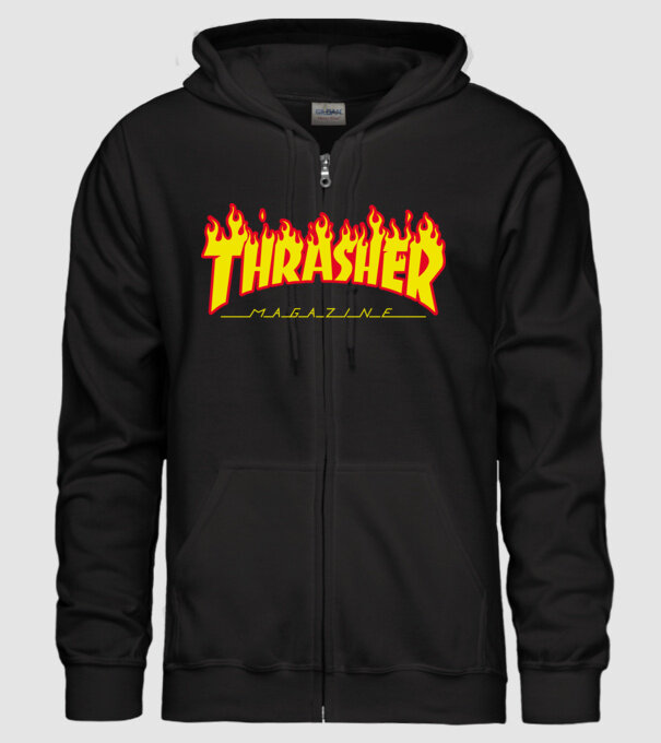 Thrasher minta fekete pólón