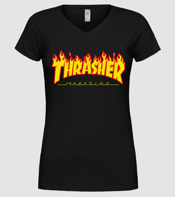 Thrasher minta fekete pólón