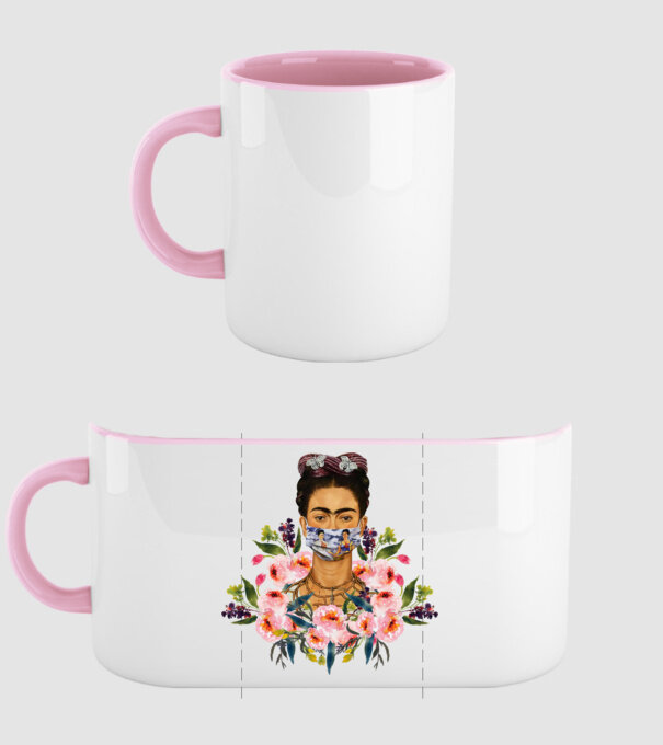 Frida Floral 2020 minta világos rózsaszín pólón