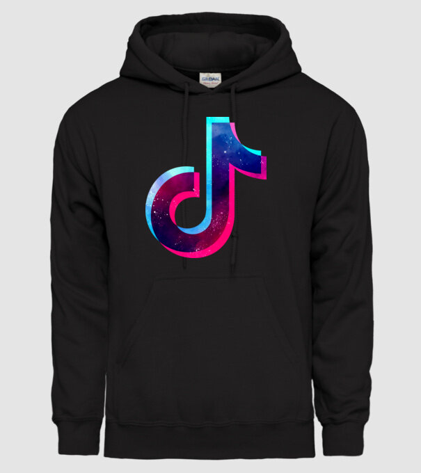 Galaxy TikTok minta fekete pólón