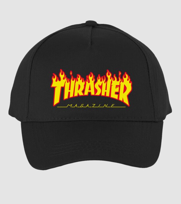 Thrasher minta fekete pólón