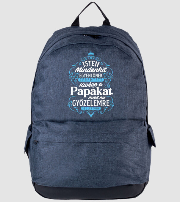 Győztesnek születtem Papa minta farmerkék pólón