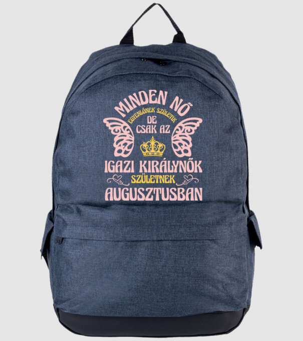 Szülinapos királynő AUGUSZTUS minta farmerkék pólón