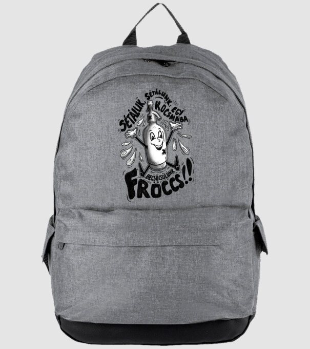 Egy kocsmába becsücsülünk Fröccs! minta szürke pólón