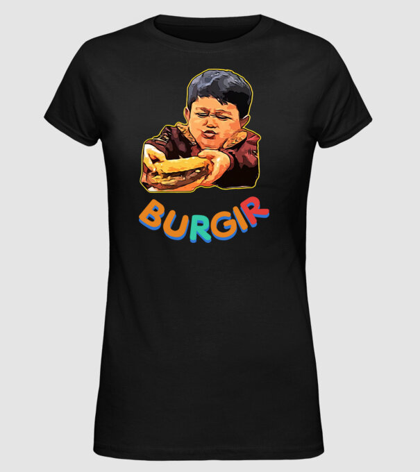 Burgir minta fekete pólón