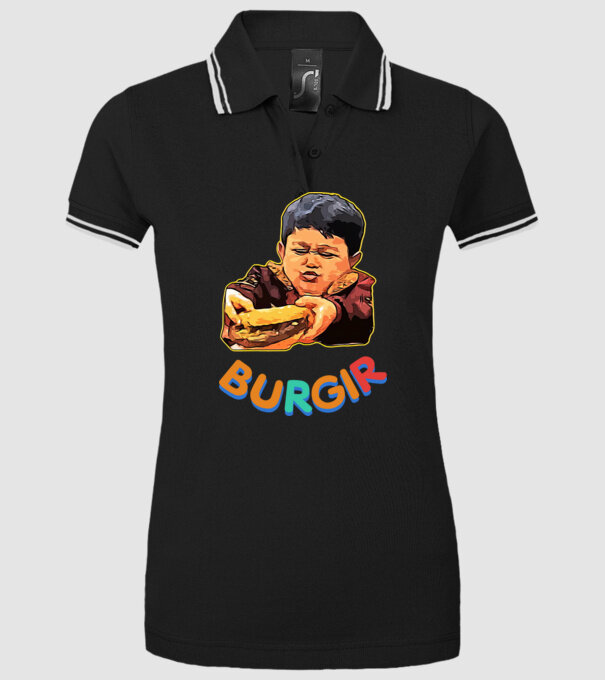 Burgir minta fekete pólón