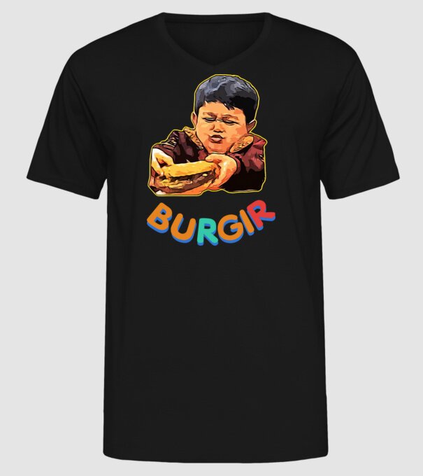 Burgir minta fekete pólón