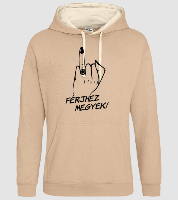 Férjhez megyek minta homokszín pólón