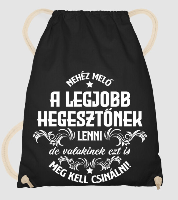 Nehéz meló a HEGESZTŐ minta fekete pólón