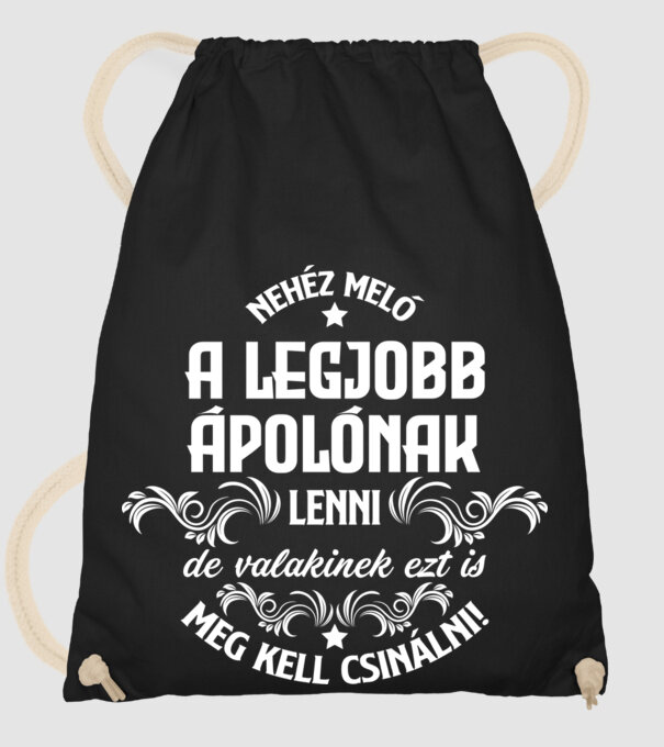 Nehéz meló az ÁPOLÓ minta fekete pólón