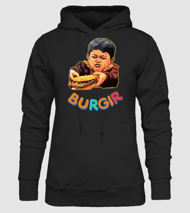 Burgir minta fekete pólón
