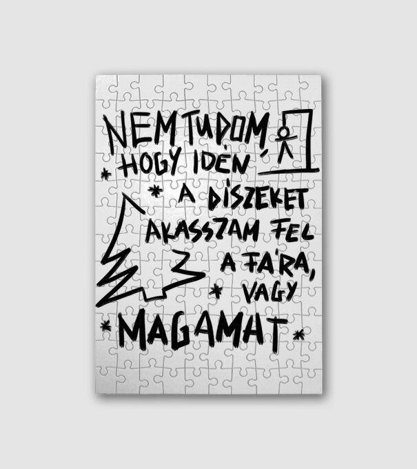 Karácsonyfa dísz minta fehér pólón