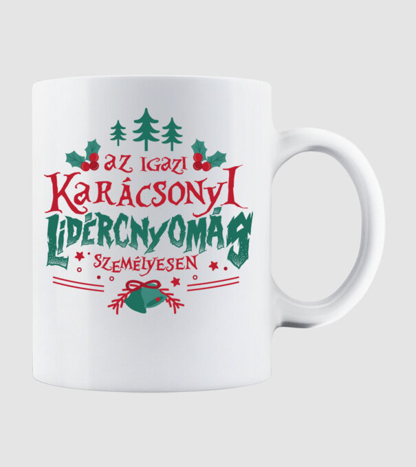 Karácsonyi lidércnyomás minta fehér pólón