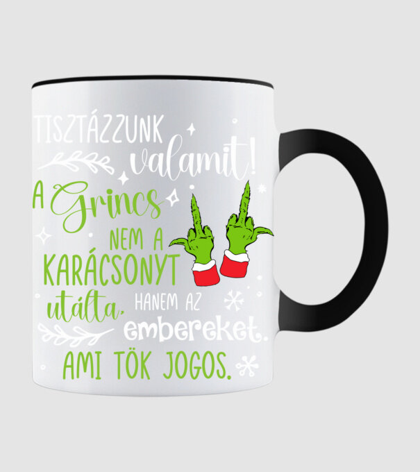 Karácsony A Grincs az embereket utálta minta fekete pólón