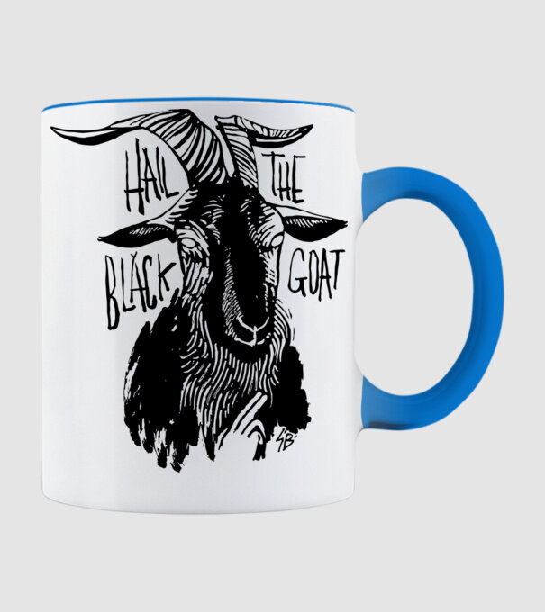 Hail the black goat minta világoskék pólón