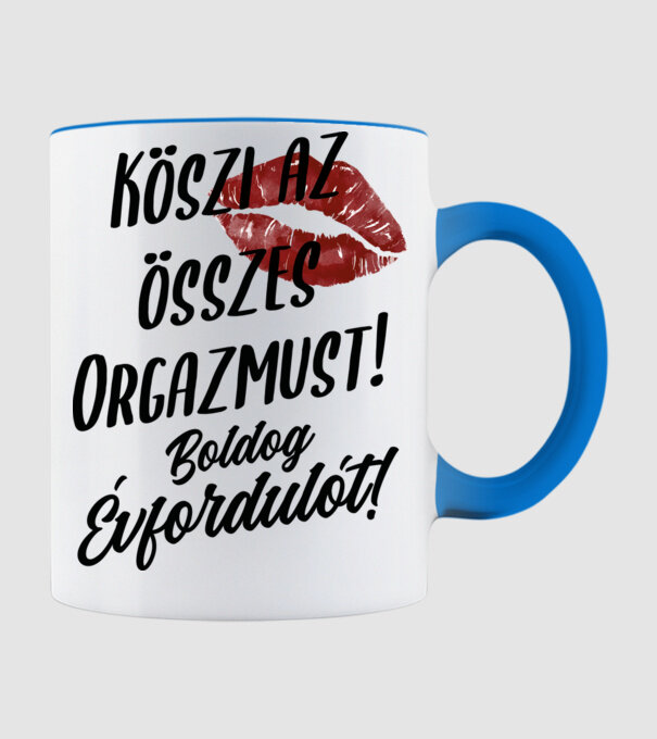 Köszi az összes orgazmust évforduló minta világoskék pólón