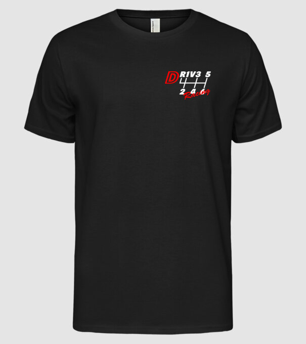 DDrive Racing logo white minta fekete pólón