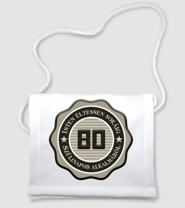 80 ÉVES minta fehér pólón