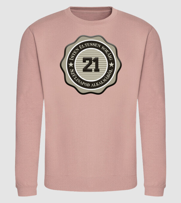 21 éves minta dusty pink pólón
