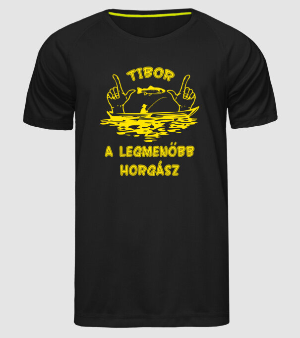 Horgász Tibor színezhető minta fekete pólón