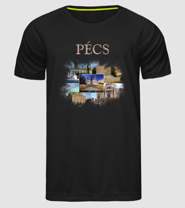 Pécs minta fekete pólón