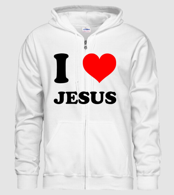 I Love Jesus minta fehér pólón