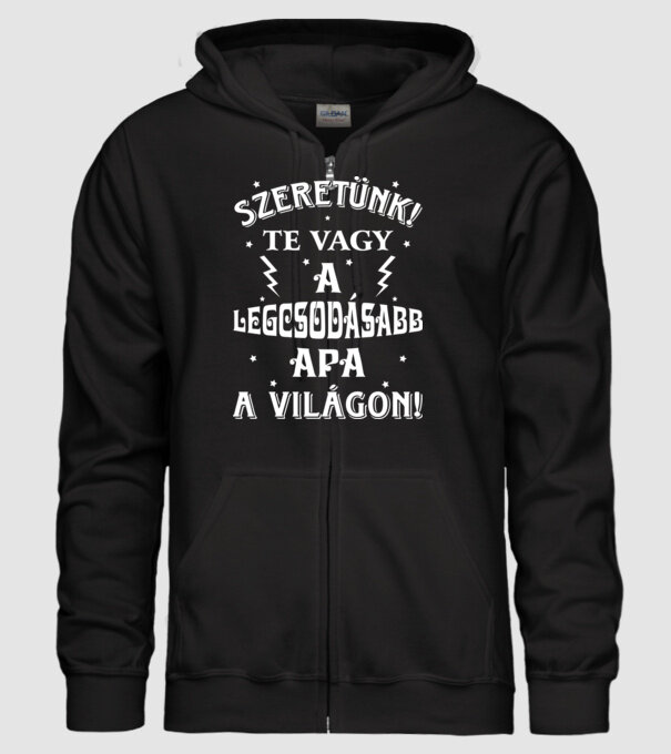 Csodás apa fehér minta fekete pólón