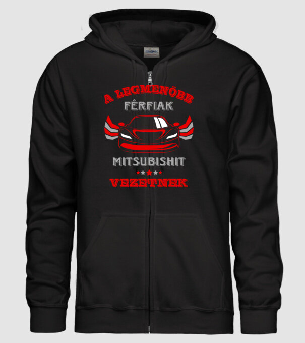 Mitsubishis sofőr minta fekete pólón