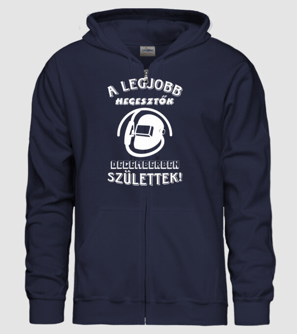 Hegesztő szülinapja december minta sötétkék pólón