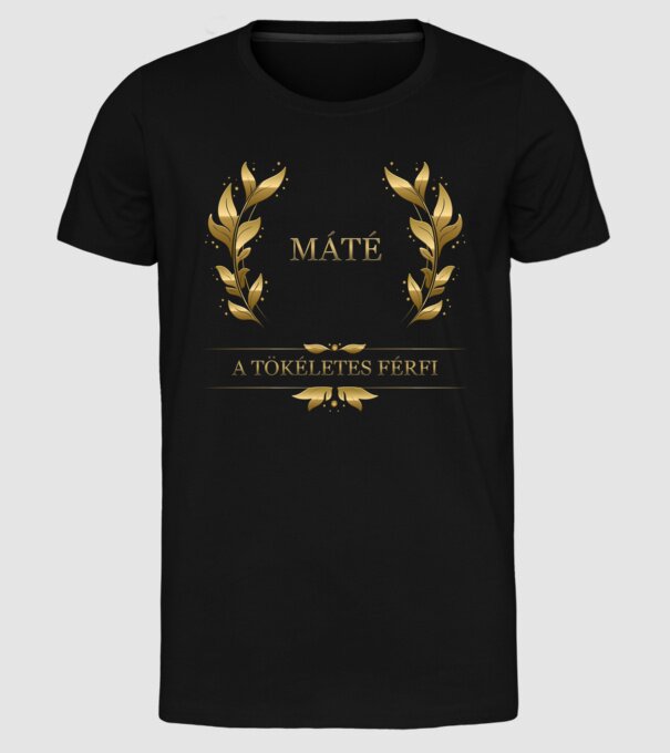 Máté minta fekete pólón