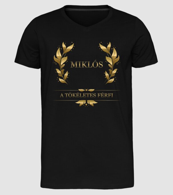 Miklós minta fekete pólón