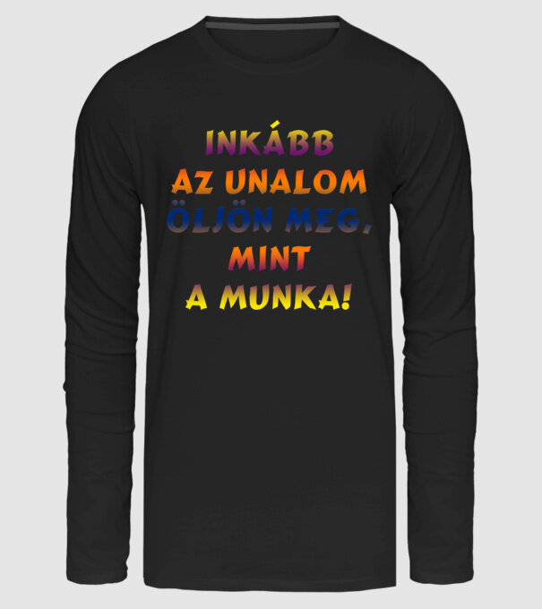 A munka öl minta fekete pólón